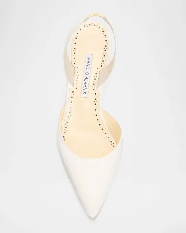 Manolo Blahnik Carolyne Kitten-Heel Halter Pumps | Thumbnail 5 Manolo Blahnik Carolyne Kitten-Heel Halter Pumps | Thumbnail 5
