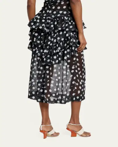 Dries Van Noten Shelby Polka-Dot Ruffle Midi Skirt | Thumbnail 3 Dries Van Noten Shelby Polka-Dot Ruffle Midi Skirt | Thumbnail 3