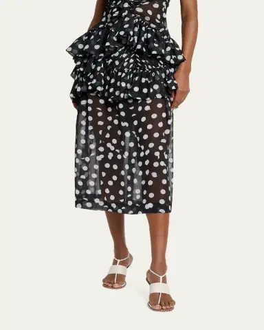 Dries Van Noten Shelby Polka-Dot Ruffle Midi Skirt | Thumbnail 4 Dries Van Noten Shelby Polka-Dot Ruffle Midi Skirt | Thumbnail 4