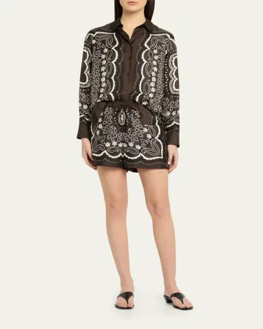 Nili Lotan Frances Silk Shorts | Thumbnail 2