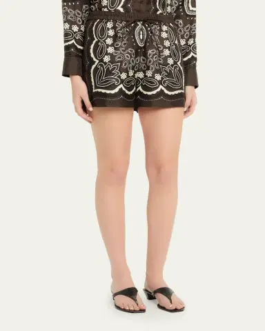 Nili Lotan Frances Silk Shorts | Thumbnail 4