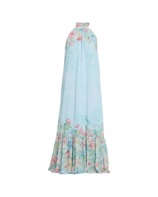 Retrofete Francy Floral Chiffon Halter Dress