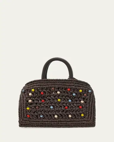 Ferragamo Hug Beaded Raffia Top-Handle Bag | Thumbnail 2 Ferragamo Hug Beaded Raffia Top-Handle Bag | Thumbnail 2