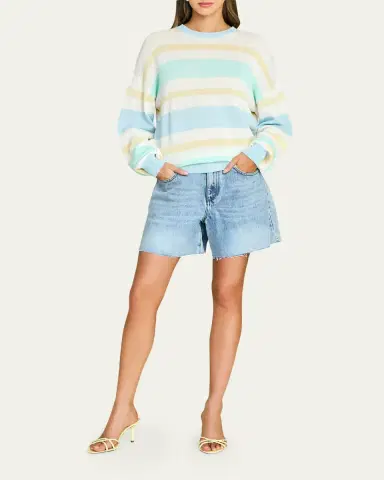 SEROYA Cassian Striped Linen-Blend Sweater | Thumbnail 2 SEROYA Cassian Striped Linen-Blend Sweater | Thumbnail 2