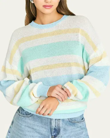 SEROYA Cassian Striped Linen-Blend Sweater | Thumbnail 5 SEROYA Cassian Striped Linen-Blend Sweater | Thumbnail 5