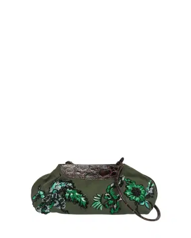 Dries Van Noten Medium Beaded Cotton Clutch Bag | Thumbnail 1 Dries Van Noten Medium Beaded Cotton Clutch Bag | Thumbnail 1
