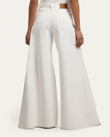 Ralph Lauren Collection Cotton Twill Full Wide-Leg Pants | Thumbnail 3