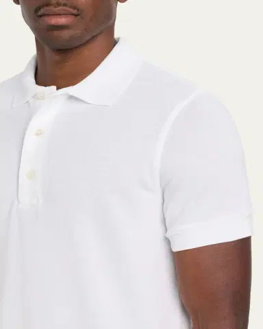 Tom Ford Men's Lyocell Pique Polo Shirt | Thumbnail 5 Tom Ford Men's Lyocell Pique Polo Shirt | Thumbnail 5