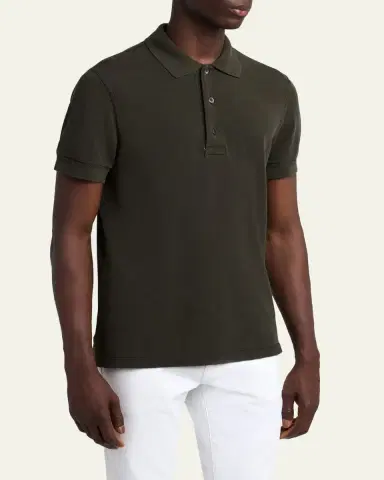 Tom Ford Men's Lyocell Pique Polo Shirt | Thumbnail 8 Tom Ford Men's Lyocell Pique Polo Shirt | Thumbnail 8