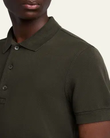 Tom Ford Men's Lyocell Pique Polo Shirt | Thumbnail 9 Tom Ford Men's Lyocell Pique Polo Shirt | Thumbnail 9