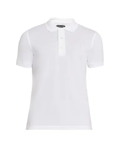 Tom Ford Men's Lyocell Pique Polo Shirt | Thumbnail 1 Tom Ford Men's Lyocell Pique Polo Shirt | Thumbnail 1