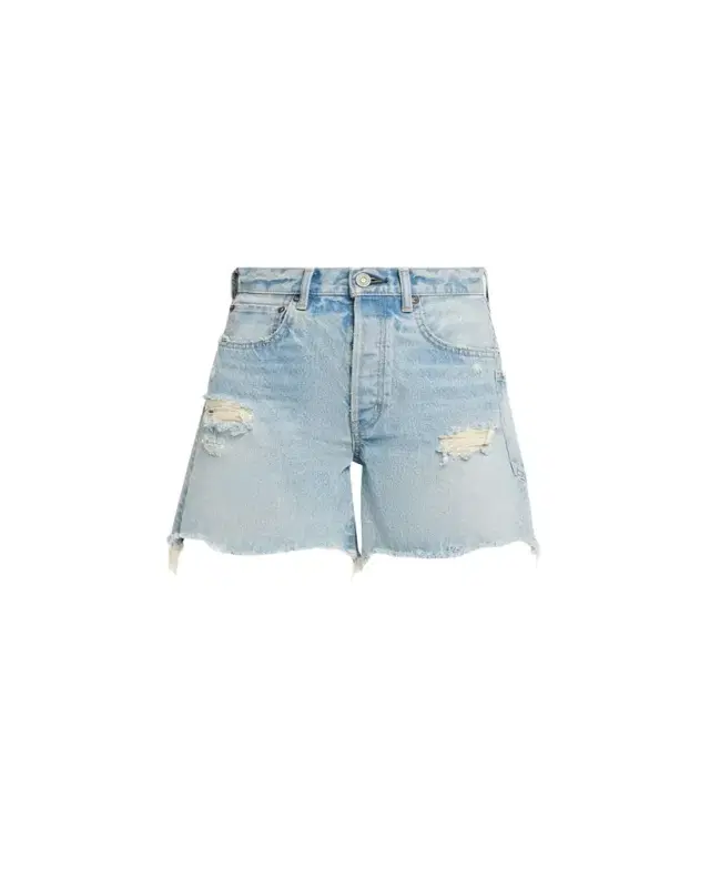 MOUSSY VINTAGE Distressed Denim Mid-Rise Shorts