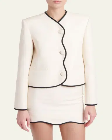 Valentino Garavani Virgin Wool Scallop Jacket | Thumbnail 4 Valentino Garavani Virgin Wool Scallop Jacket | Thumbnail 4