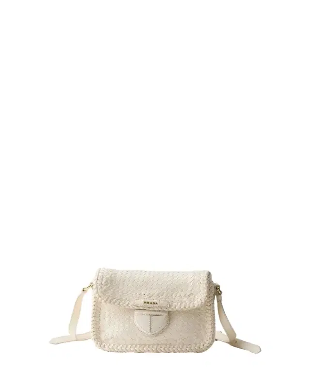 Prada Madras Woven Leather Crossbody Bag