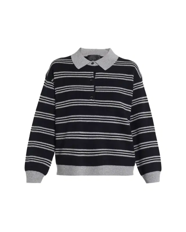 Nili Lotan Galvez triped Cashmere Polo weater