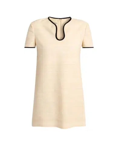 Valentino Garavani Woven Silk Short-Sleeve Mini Dress | Thumbnail 1 Valentino Garavani Woven Silk Short-Sleeve Mini Dress | Thumbnail 1