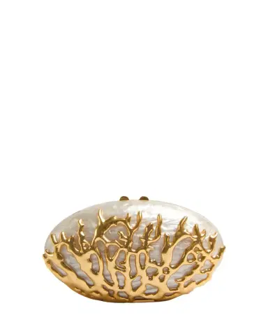 SIMKHAI Dylan Coral Acrylic Minaudiere Clutch Bag | Thumbnail 1 SIMKHAI Dylan Coral Acrylic Minaudiere Clutch Bag | Thumbnail 1