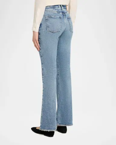 Moussy Vintage Washed Denim Mid-Rise Flared Jeans | Thumbnail 3 Moussy Vintage Washed Denim Mid-Rise Flared Jeans | Thumbnail 3