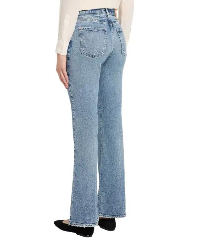 MOUSSY VINTAGE Washed Denim Mid-Rise Flared Jeans