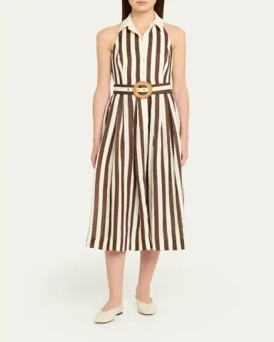 Cara Cara Quentin Belted Halter Midi Dress | Thumbnail 2