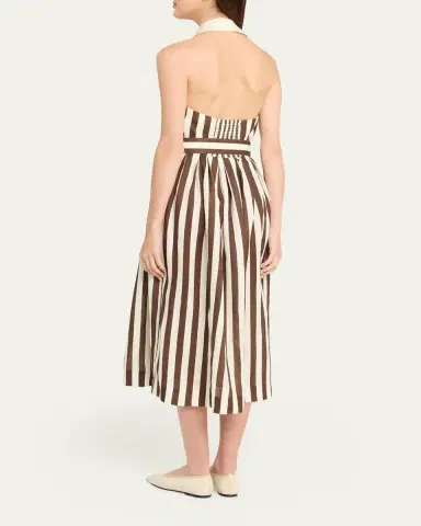 Cara Cara Quentin Belted Halter Midi Dress | Thumbnail 3