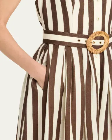 Cara Cara Quentin Belted Halter Midi Dress | Thumbnail 5