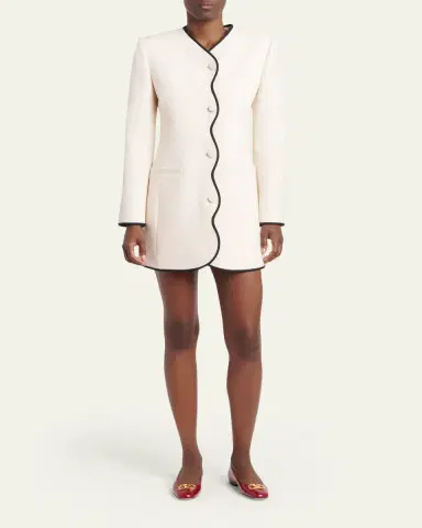 Valentino Garavani Wave Trim Minidress | Thumbnail 2 Valentino Garavani Wave Trim Minidress | Thumbnail 2