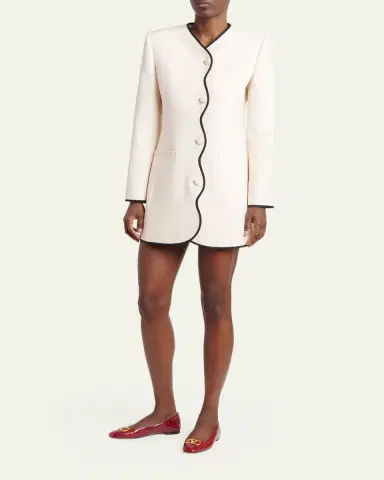 Valentino Garavani Wave Trim Minidress | Thumbnail 4 Valentino Garavani Wave Trim Minidress | Thumbnail 4