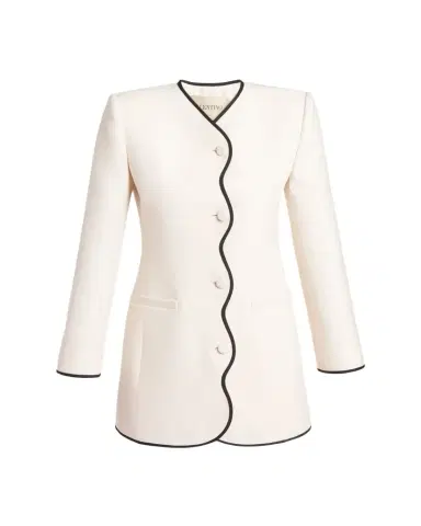 Valentino Garavani Wave Trim Minidress | Thumbnail 1 Valentino Garavani Wave Trim Minidress | Thumbnail 1