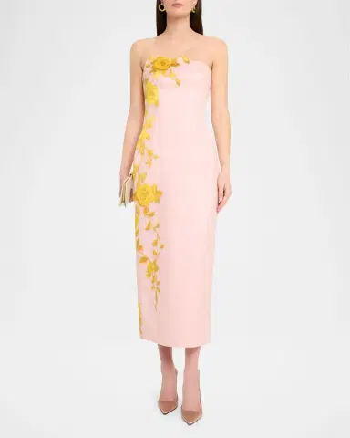 Lela Rose Strapless Rose Fil Coupe Ankle Cocktail Dress | Thumbnail 2