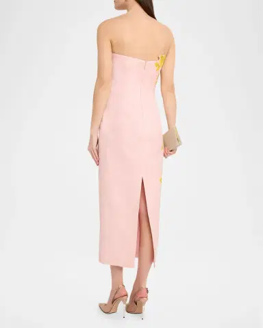 Lela Rose Strapless Rose Fil Coupe Ankle Cocktail Dress | Thumbnail 3