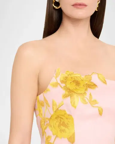 Lela Rose Strapless Rose Fil Coupe Ankle Cocktail Dress | Thumbnail 5