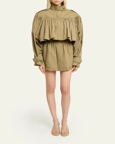 Chloé Gathered Ruffle Short Trench Coat | Thumbnail 2 Chloé Gathered Ruffle Short Trench Coat | Thumbnail 2