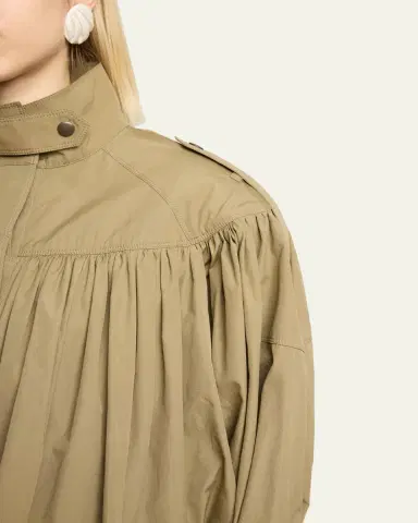 Chloé Gathered Ruffle Short Trench Coat | Thumbnail 5 Chloé Gathered Ruffle Short Trench Coat | Thumbnail 5