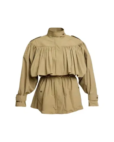 Chloé Gathered Ruffle Short Trench Coat | Thumbnail 1 Chloé Gathered Ruffle Short Trench Coat | Thumbnail 1