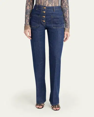 Valentino Garavani Button-Front Straight-Leg Jeans | Thumbnail 4 Valentino Garavani Button-Front Straight-Leg Jeans | Thumbnail 4