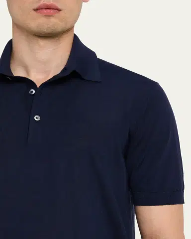 Zegna Men's Wool Short-Sleeve Polo Shirt | Thumbnail 5