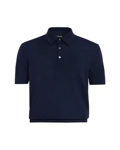 Zegna Men's Wool Short-Sleeve Polo Shirt | Thumbnail 1