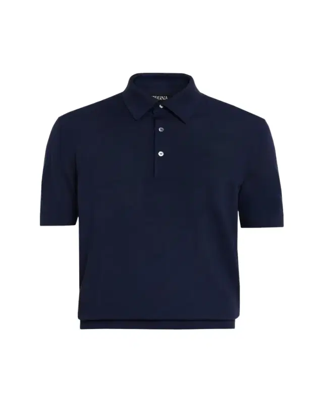 ZEGNA Men's Wool Short-Sleeve Polo Shirt
