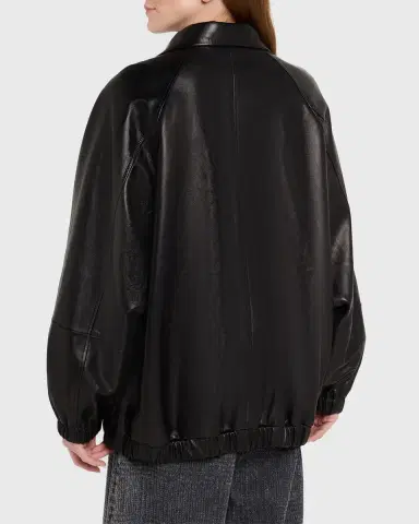 Brunello Cucinelli Leather Zip-Front Jacket | Thumbnail 3 Brunello Cucinelli Leather Zip-Front Jacket | Thumbnail 3