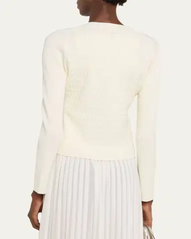 Toccin Elise Crewneck Cable-Knit Cardigan | Thumbnail 3 Toccin Elise Crewneck Cable-Knit Cardigan | Thumbnail 3