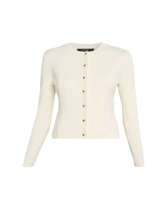 Elise Crewneck Cable-Knit Cardigan
