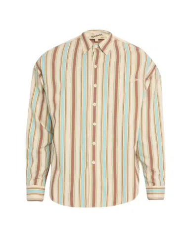 Sanderlak Men's Oversized Viscose Poplin Stripe Button-Down Shirt | Thumbnail 1 Sanderlak Men's Oversized Viscose Poplin Stripe Button-Down Shirt | Thumbnail 1