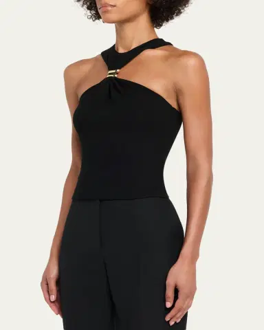 Ronny Kobo Marcel Embellished Halter Jersey Top | Thumbnail 4 Ronny Kobo Marcel Embellished Halter Jersey Top | Thumbnail 4