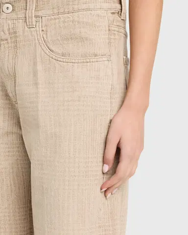 Brunello Cucinelli Check-Print Denim Straight-Leg Crop Pants | Thumbnail 5 Brunello Cucinelli Check-Print Denim Straight-Leg Crop Pants | Thumbnail 5