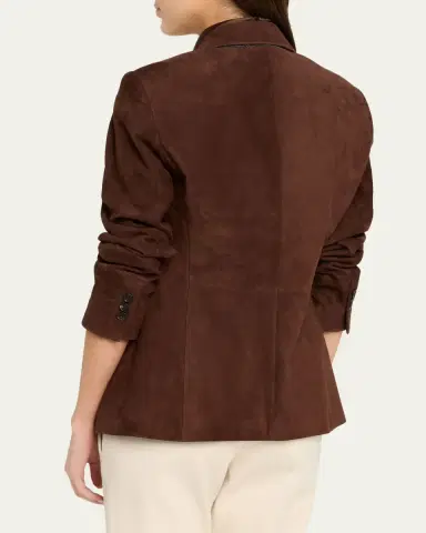 Brunello Cucinelli Suede Single-Breasted Jacket | Thumbnail 3