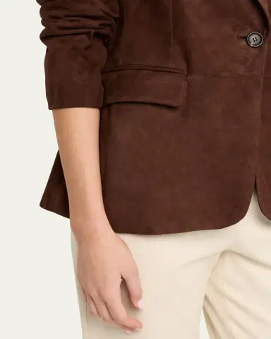 Brunello Cucinelli Suede Single-Breasted Jacket | Thumbnail 5