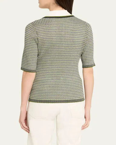 Veronica Beard Soza Compact Knit Polo Top | Thumbnail 3 Veronica Beard Soza Compact Knit Polo Top | Thumbnail 3