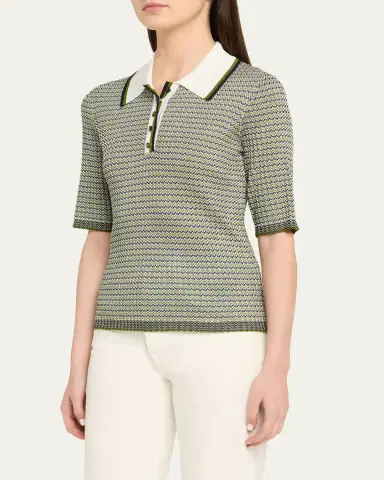 Veronica Beard Soza Compact Knit Polo Top | Thumbnail 4 Veronica Beard Soza Compact Knit Polo Top | Thumbnail 4