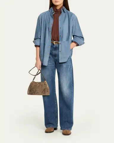 Brunello Cucinelli Straight-Leg Medium Wash Denim Jeans | Thumbnail 2 Brunello Cucinelli Straight-Leg Medium Wash Denim Jeans | Thumbnail 2